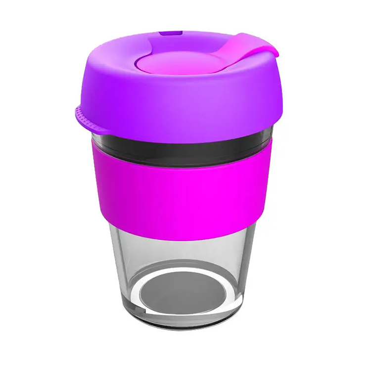 Reusable Glass Coffee Cup 12oz