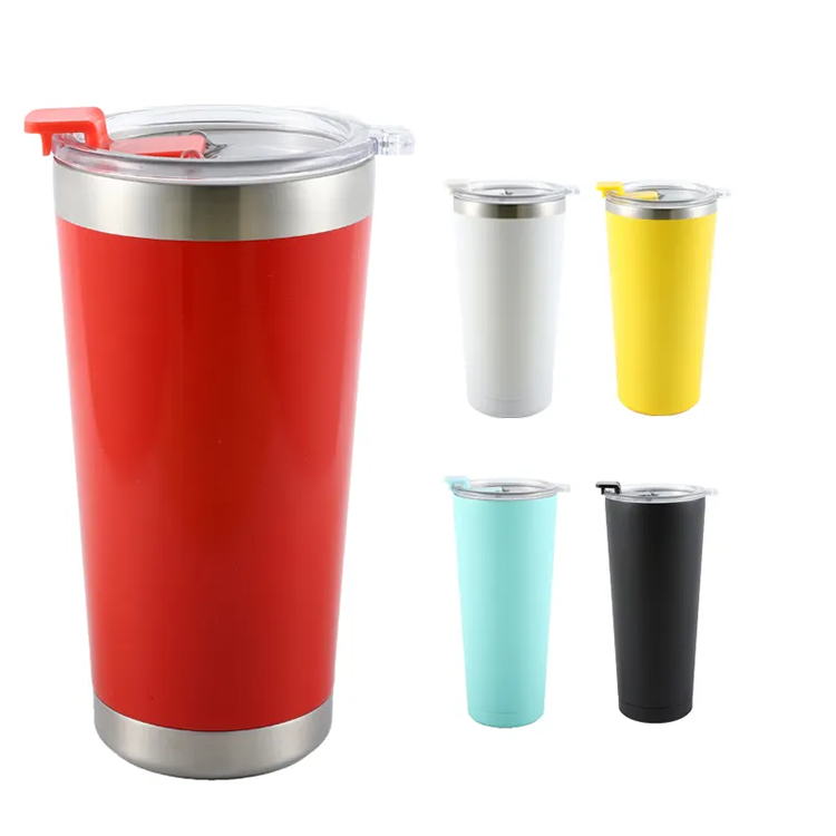 Factory Price 580ml Double Wall Car Tumblers Cups Stainless Steel Ceramic Coating Skinny Sublimation Wine Coffee Cups