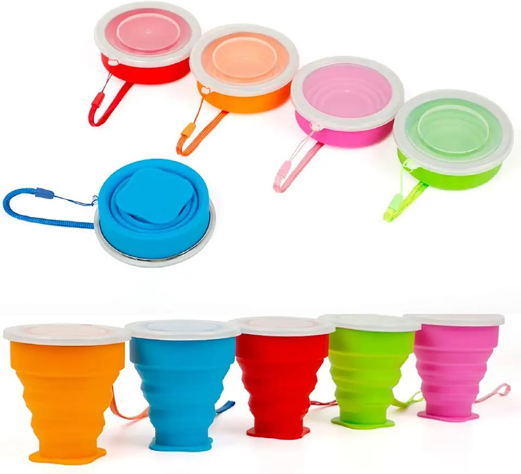 Wholesale 200ml Outdoor Collapsible Foldable Water Cup Reusable Folding Silicone Coffee Cup