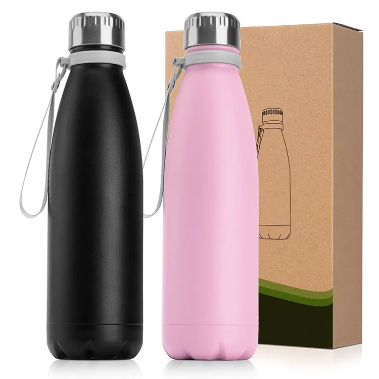 Customized Color 750ml Outdoor Sport Insulated Cola Shaped Bottles Stainless Steel Double Walled Vacuum Flask